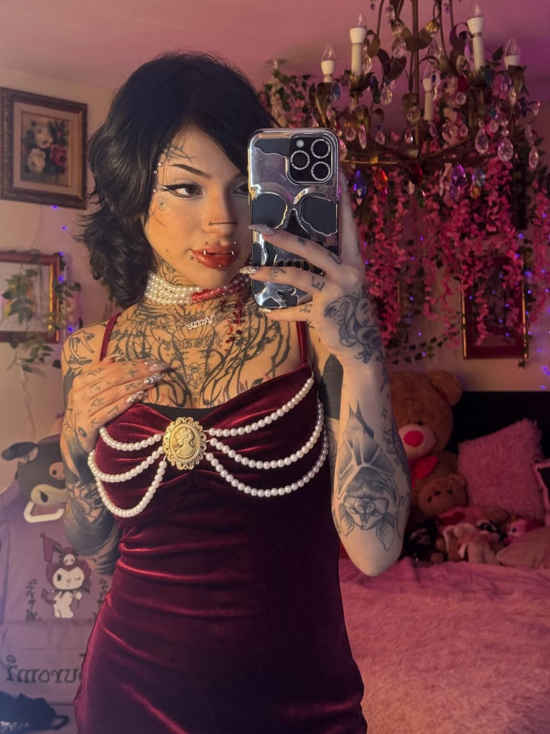 Heavily tattooed goth