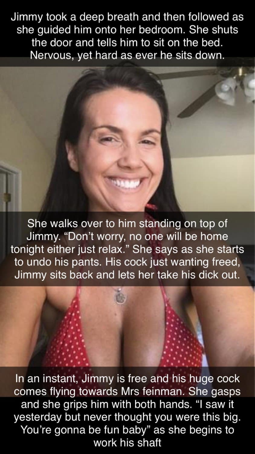 Best Friends mom takes her sons friends virginity (Caption Story)
