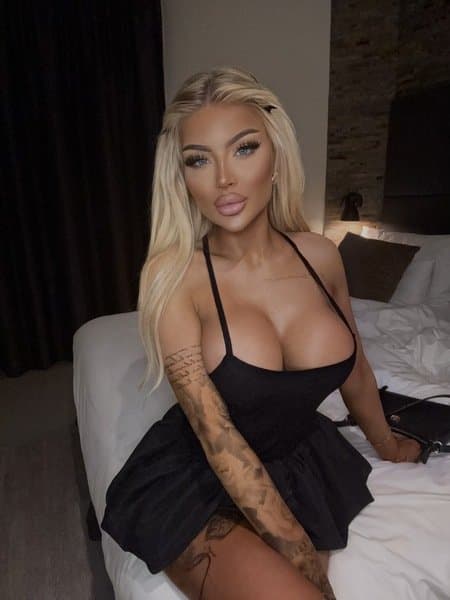 Big fake tits big fake lips German silicone bimbo long nails tongue piercing escort #13