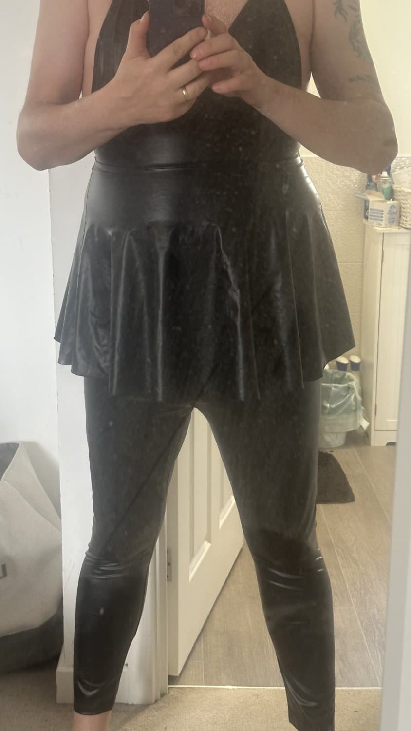 Love my new wet look trousers want to look more like a needy FAGGOT