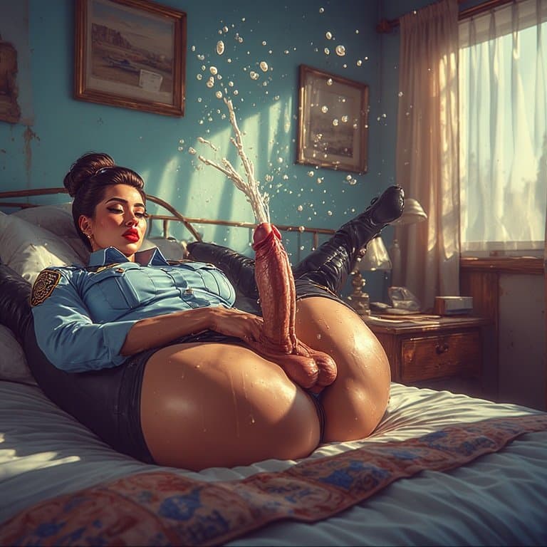 Sexy Latina officers in a motel room cumming