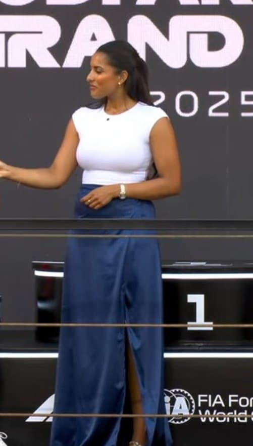 Just completed my 4th F1 season beating my cock to their brown desi presenter w huge curry cannons