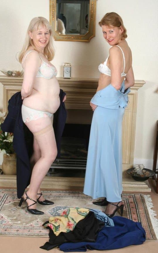 Uk matures Edith and Marina from the village