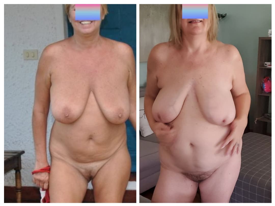 COLLAGE Side by Side Comparison Hot Granny