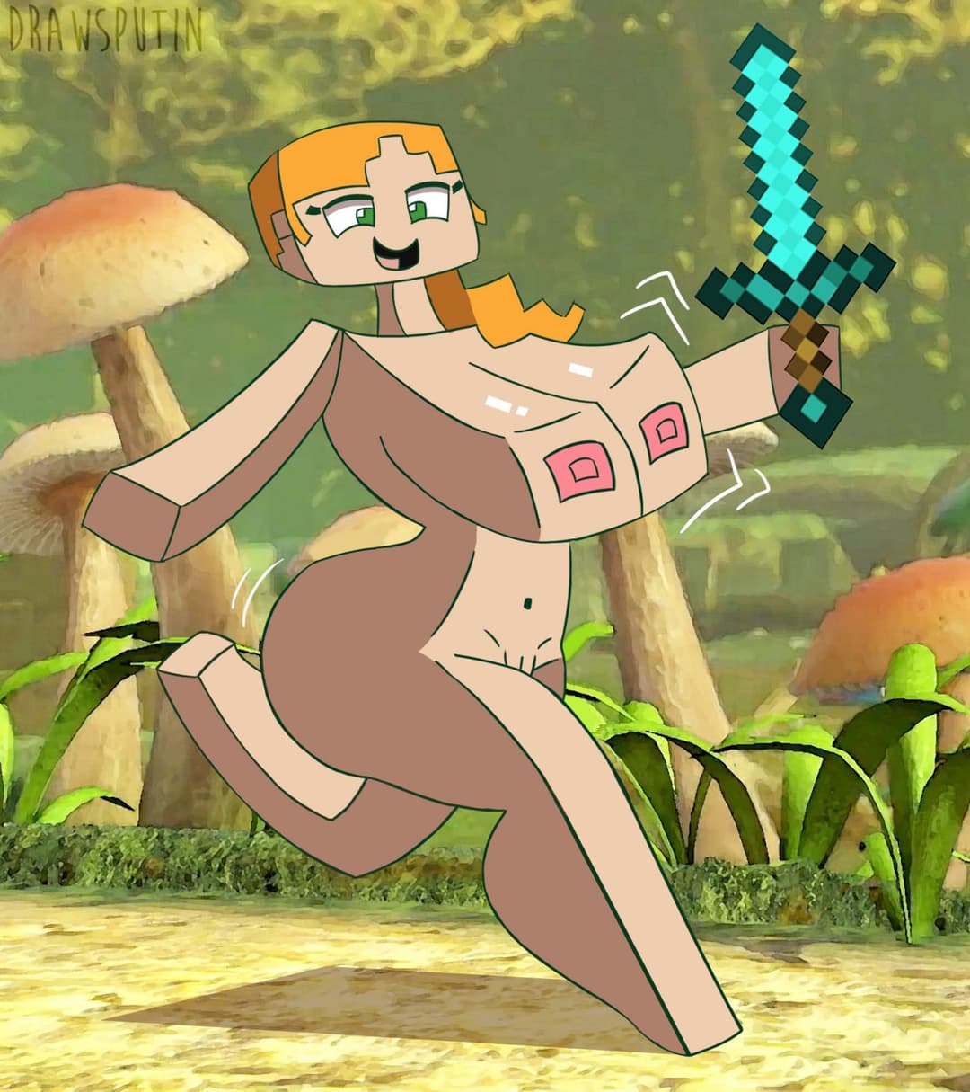 Alex (Minecraft) Jiggles In!