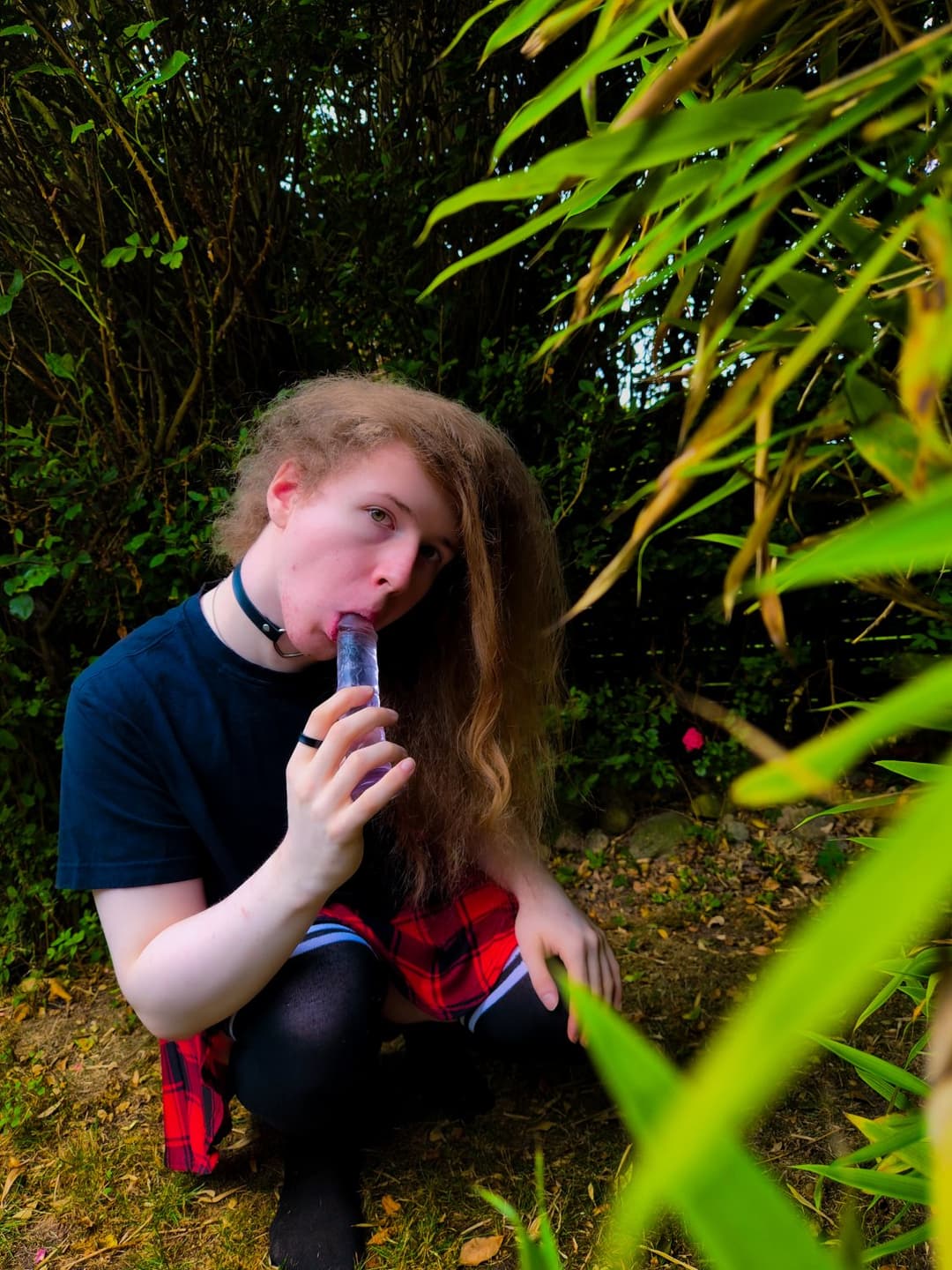 Femboy chills in Garden :3
