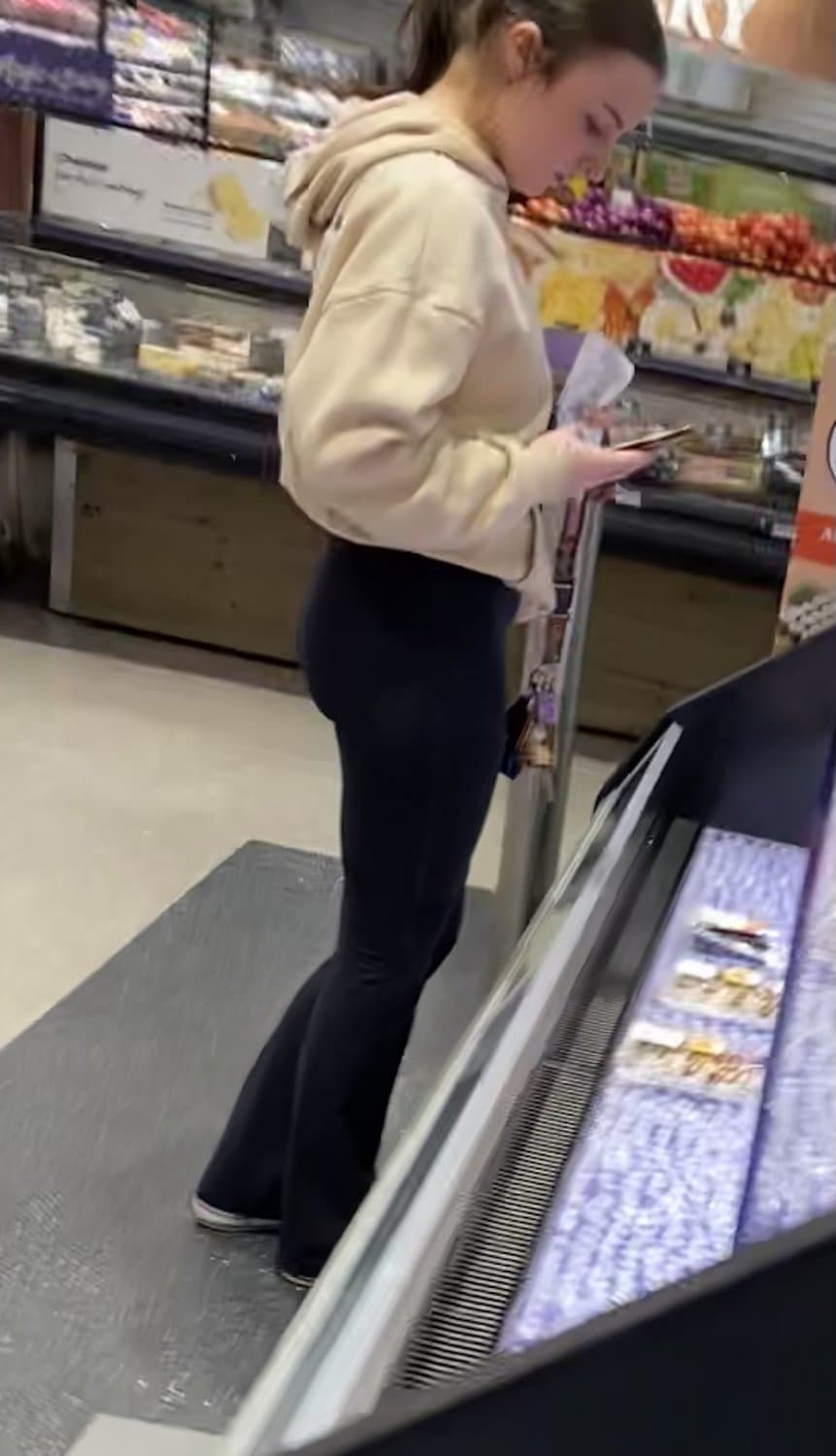 Perfect ass in black tight pants