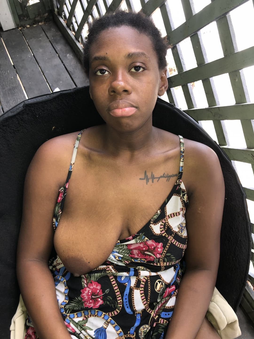 ebony milf boob slip