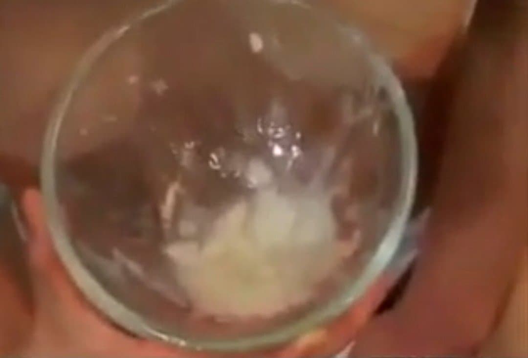 Japanese Milf Gokkun Bukkake Slave Swallows Lots of Cum from a Bowl