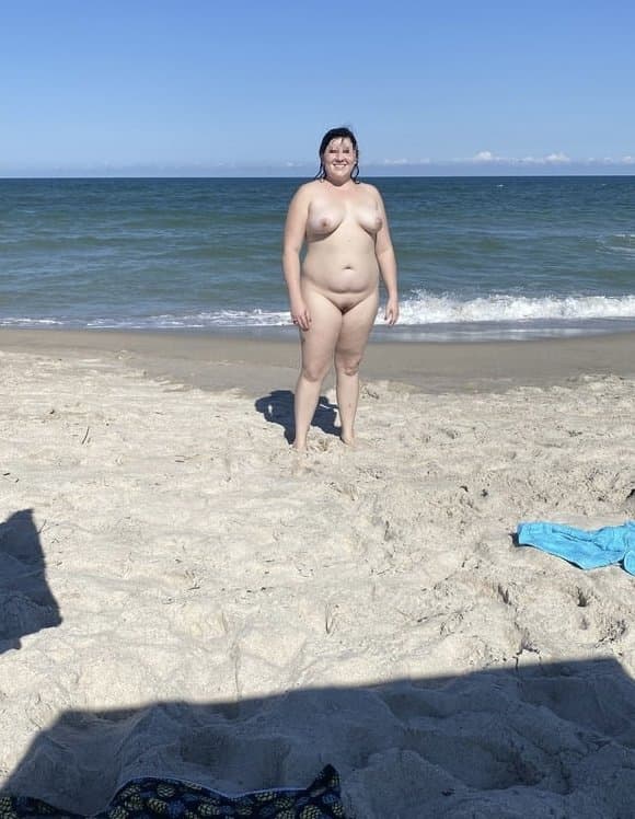 Pawg wife at the nude beach