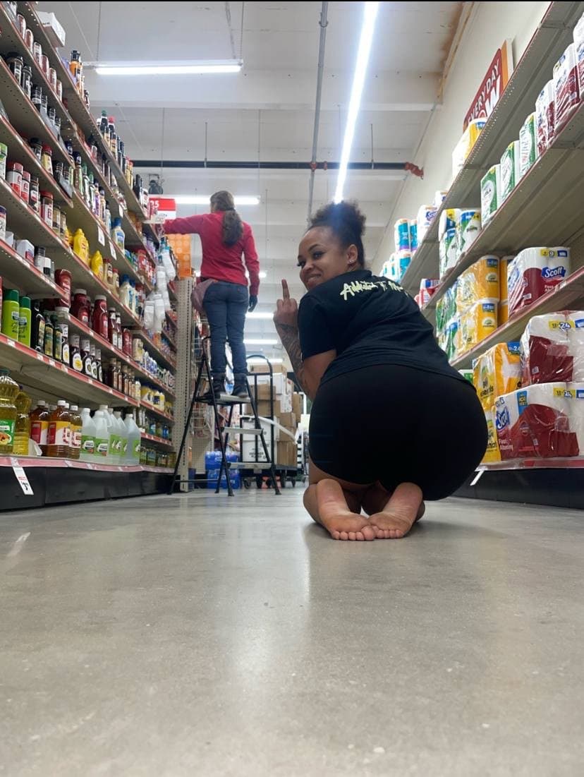 made the slut do all this in public ??even random people were watching her