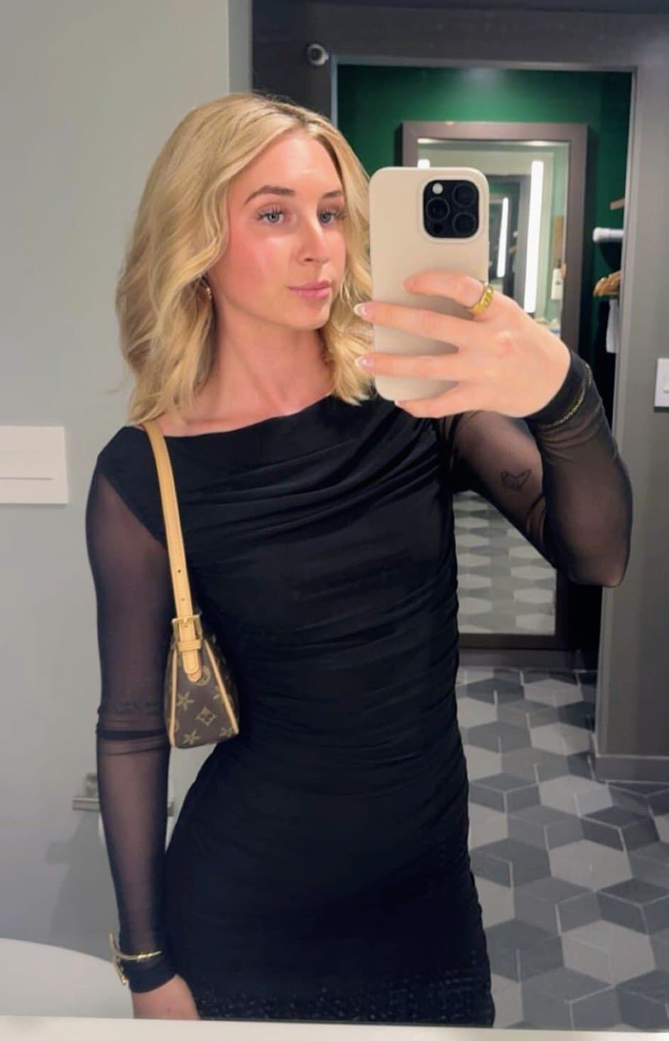 Sexy slutty petite blonde Kennedy likes to show off her slender small titty whore body