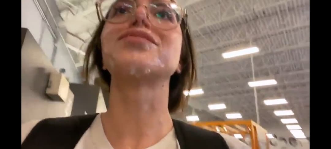 19 Y.O. depraved girl sucks dick sloppy deepthroat and walks down the street with cum on her face