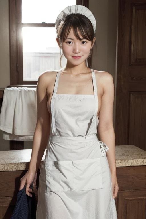 Lily, Asian maid in apron