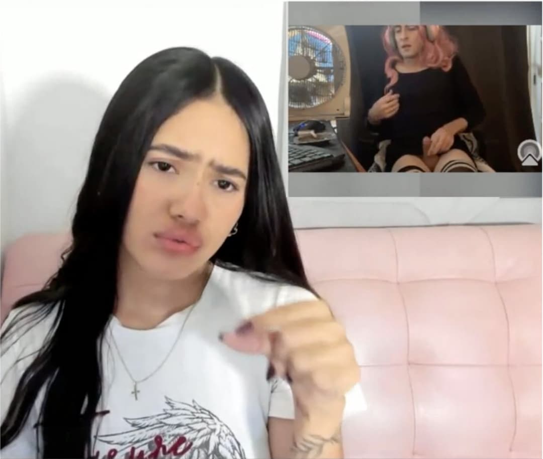 webchat so embarrassing: Sissy Camila stroking her tiny clit, drinking own pee, getting humiliated!