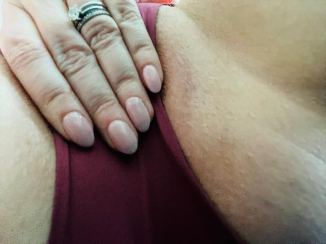 Cheating hot wife loves showing off her ring, panties, crotch, pussy, ass, legs, and feet.