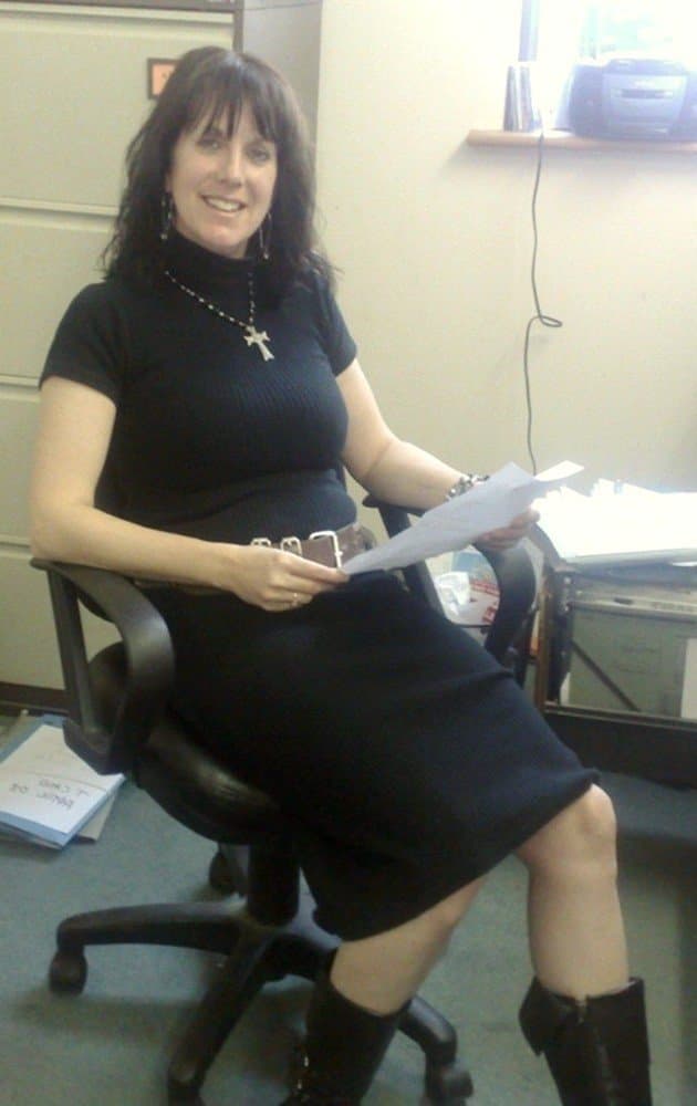 Naughty office slut milf. Possibly UK?