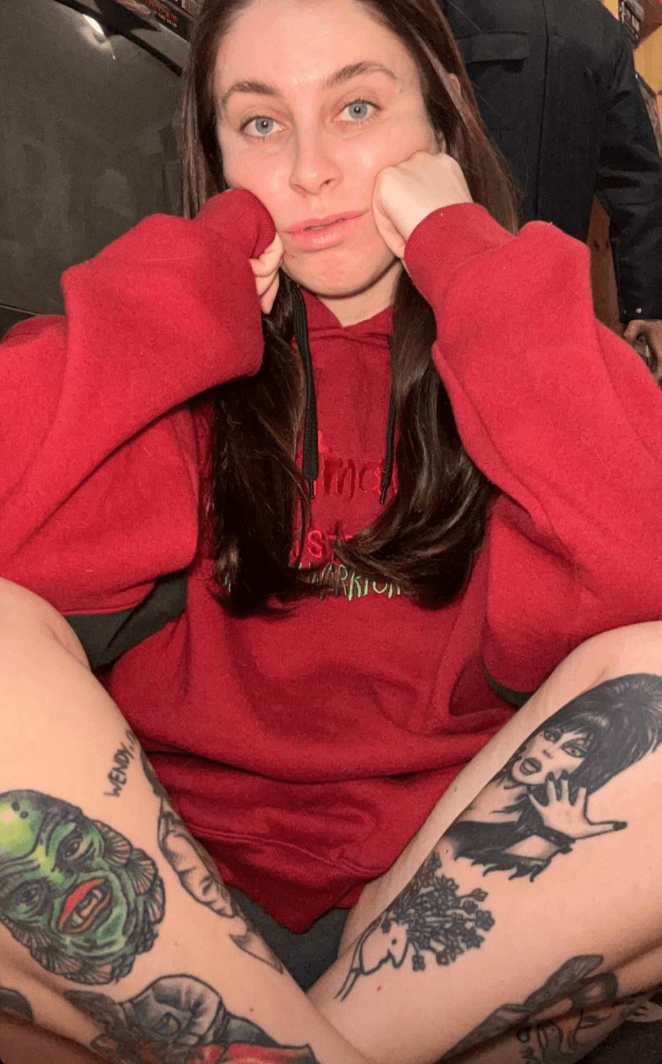 Click to view full size Great thick ass on this stupid slut. She barely smiles tho. Maybe a dick in her mouth will fix that.