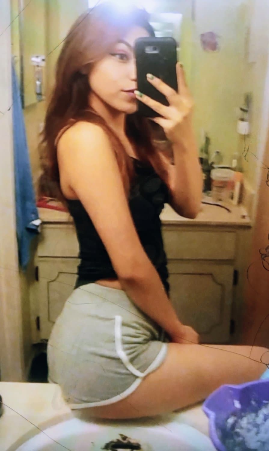 Comment for more of her in this sexy blue outfit