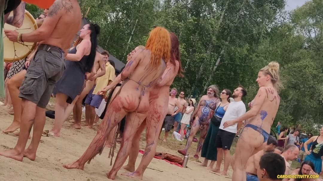 Wild naked party on the beach