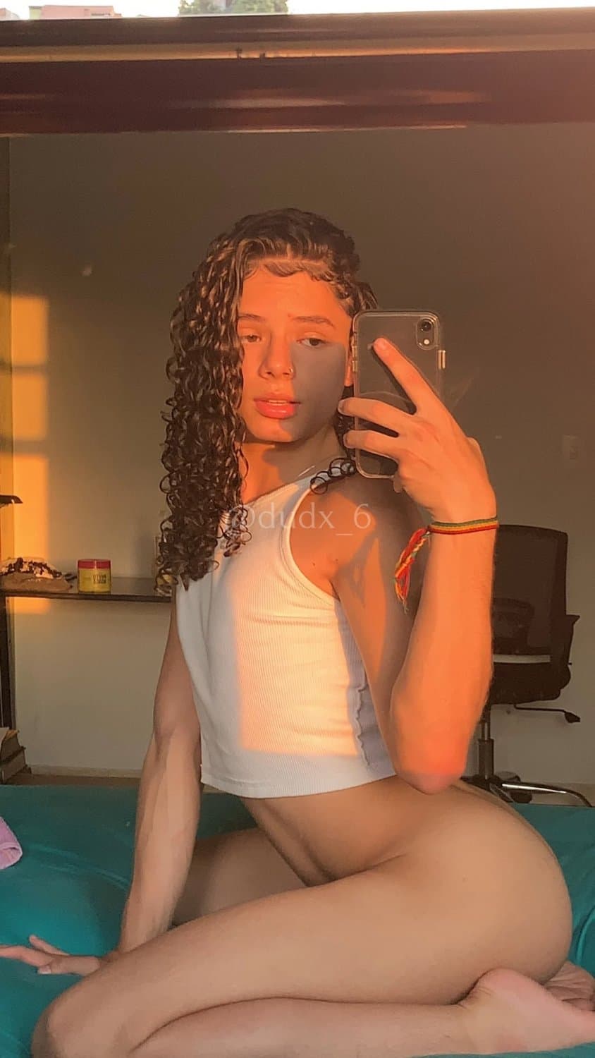 Curly latina shemale with big cock and perfect ass 3