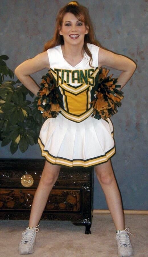 Patti as a cheerleader