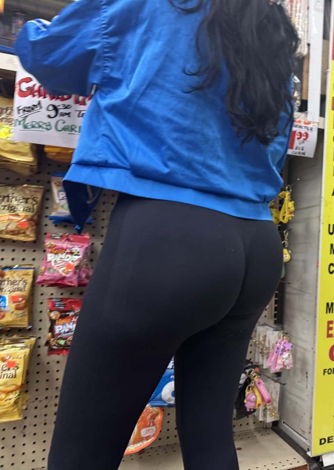 Slim Latina in black tights!
