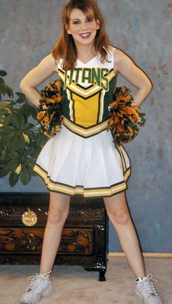 Patti as a cheerleader