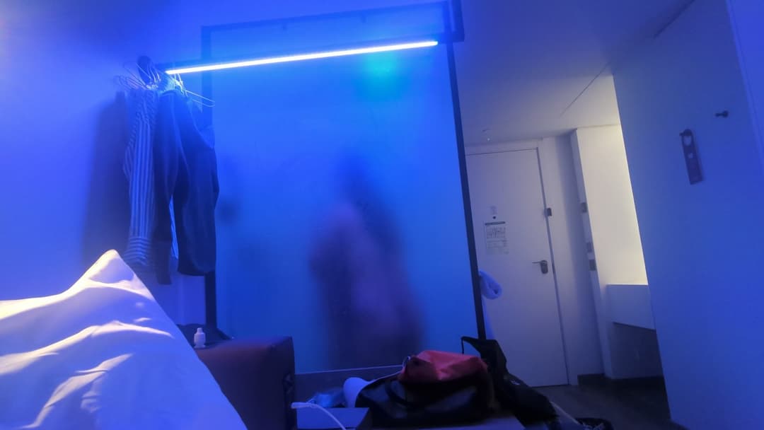 Shower with colleague business trip pt.1