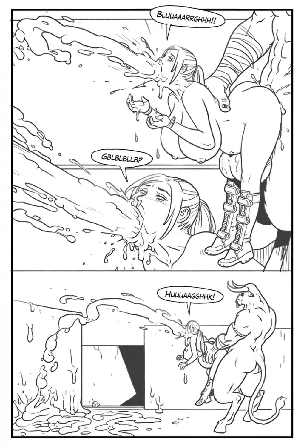 [comic] Lara Croft in the labyrinth of the minotaur (english - español)