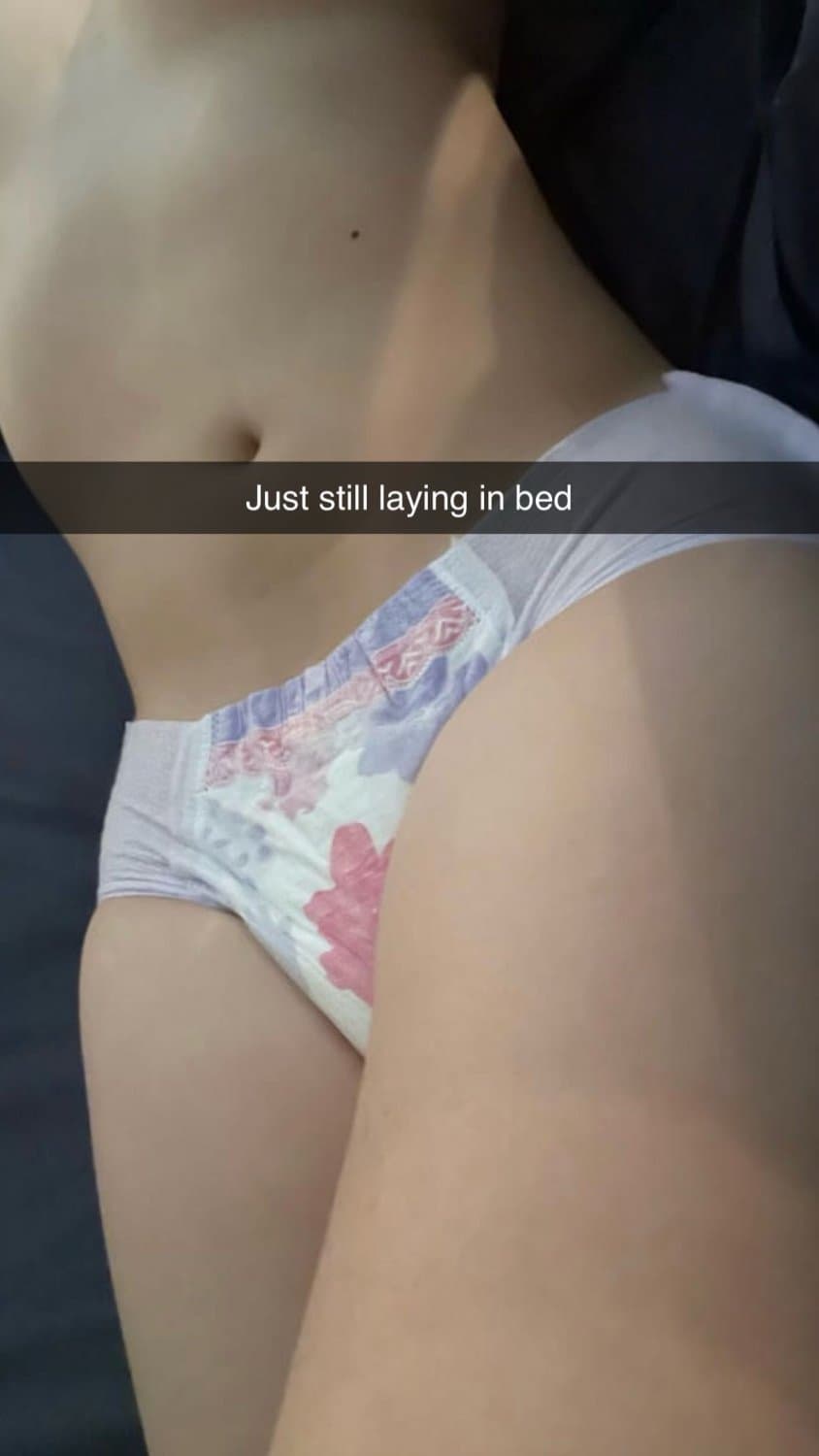 Hot college girl loves showing off her full diapers on snapchat