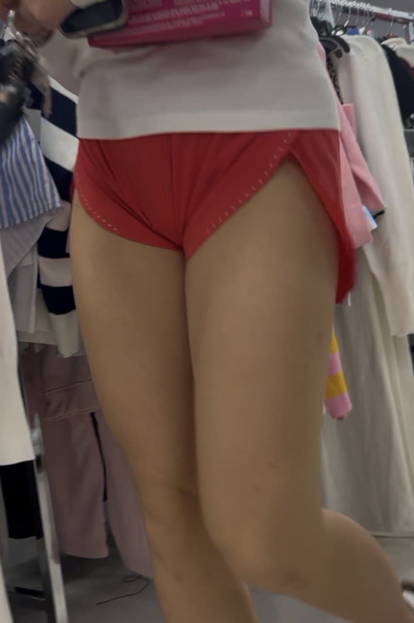 Tight shorts tight Pussy print blonde