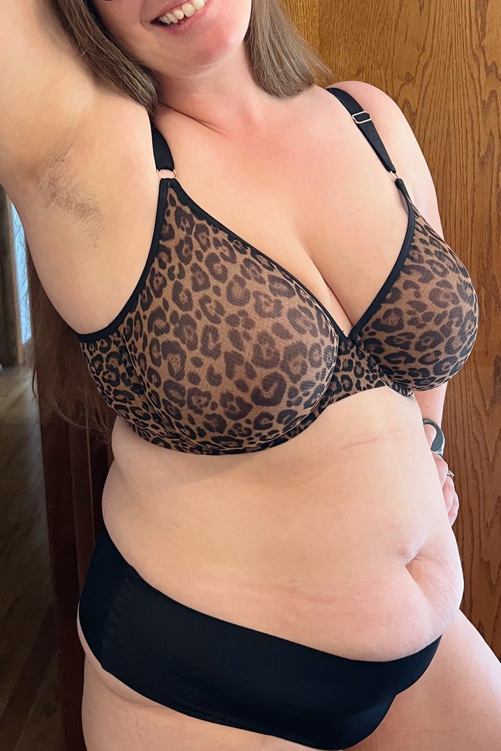 BBW milf stuffing big tits in new bras