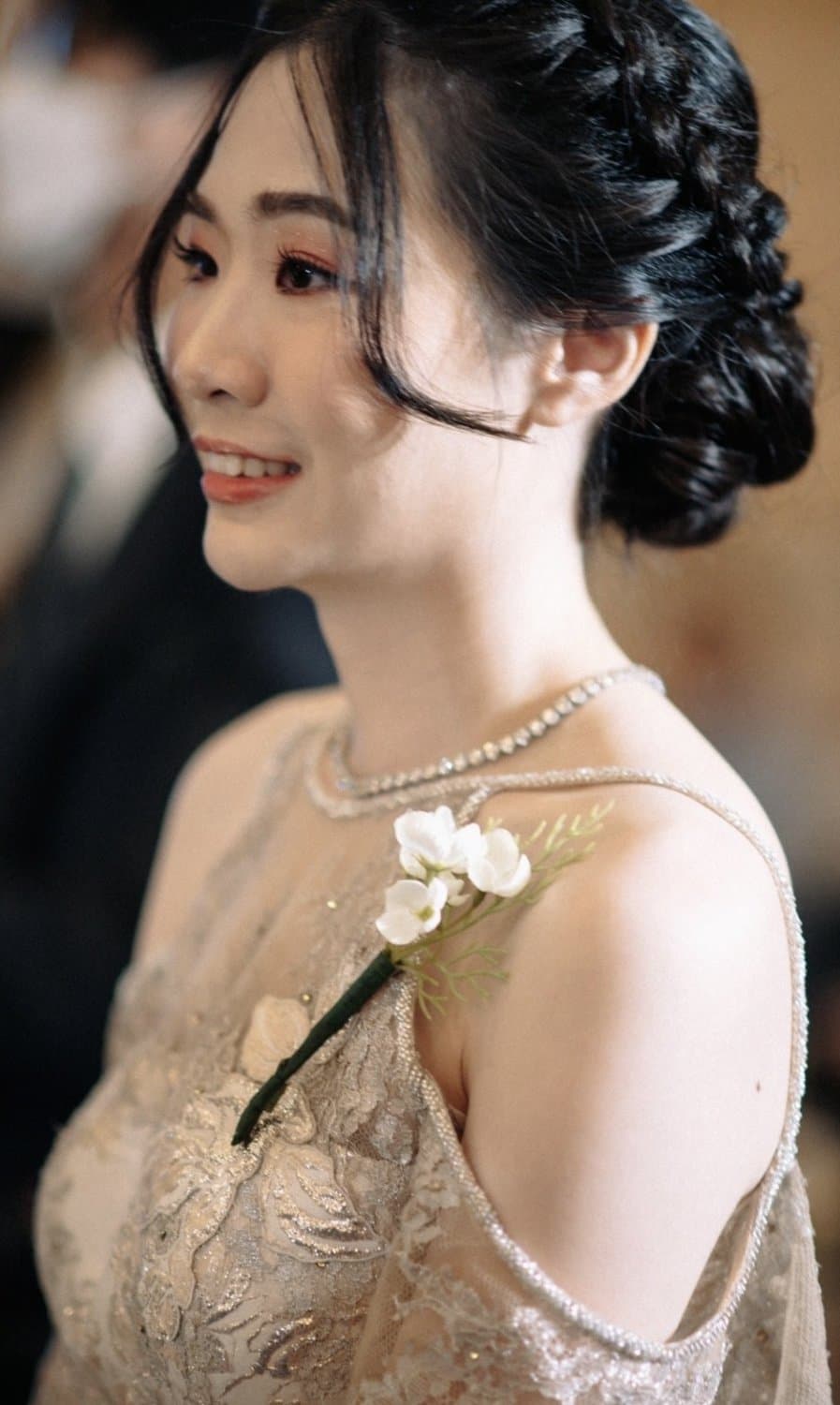 Cheerful Chinese cutie dry cleaning on cam