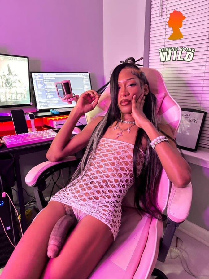 Lindas trans pauzuda de mini saia 01