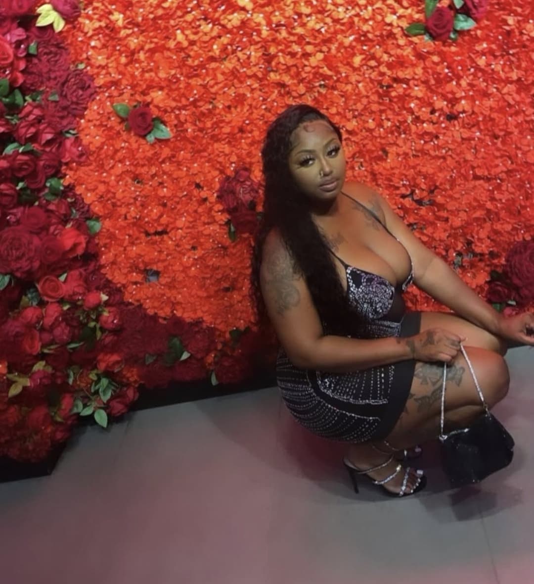 Sexy black milf showing off lingerie