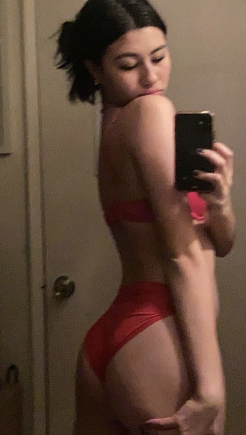 ASIAN Goth Girl in Calvin Klein Panties LEAKED! Nudes included! Fap to her submissive body!