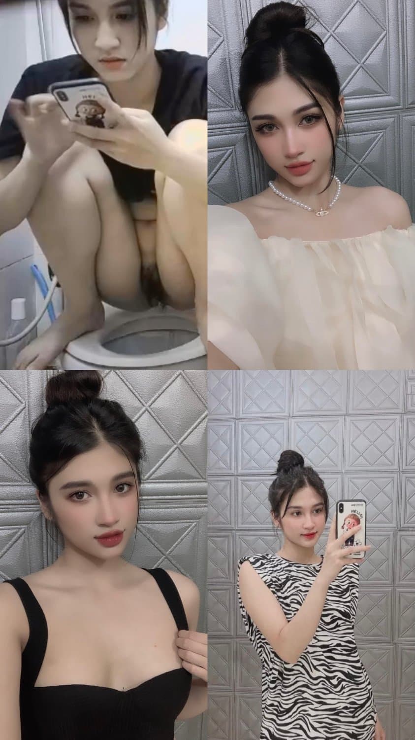 Hidden cam pretty girl standing on the toilet, close-up of her hairy pussy