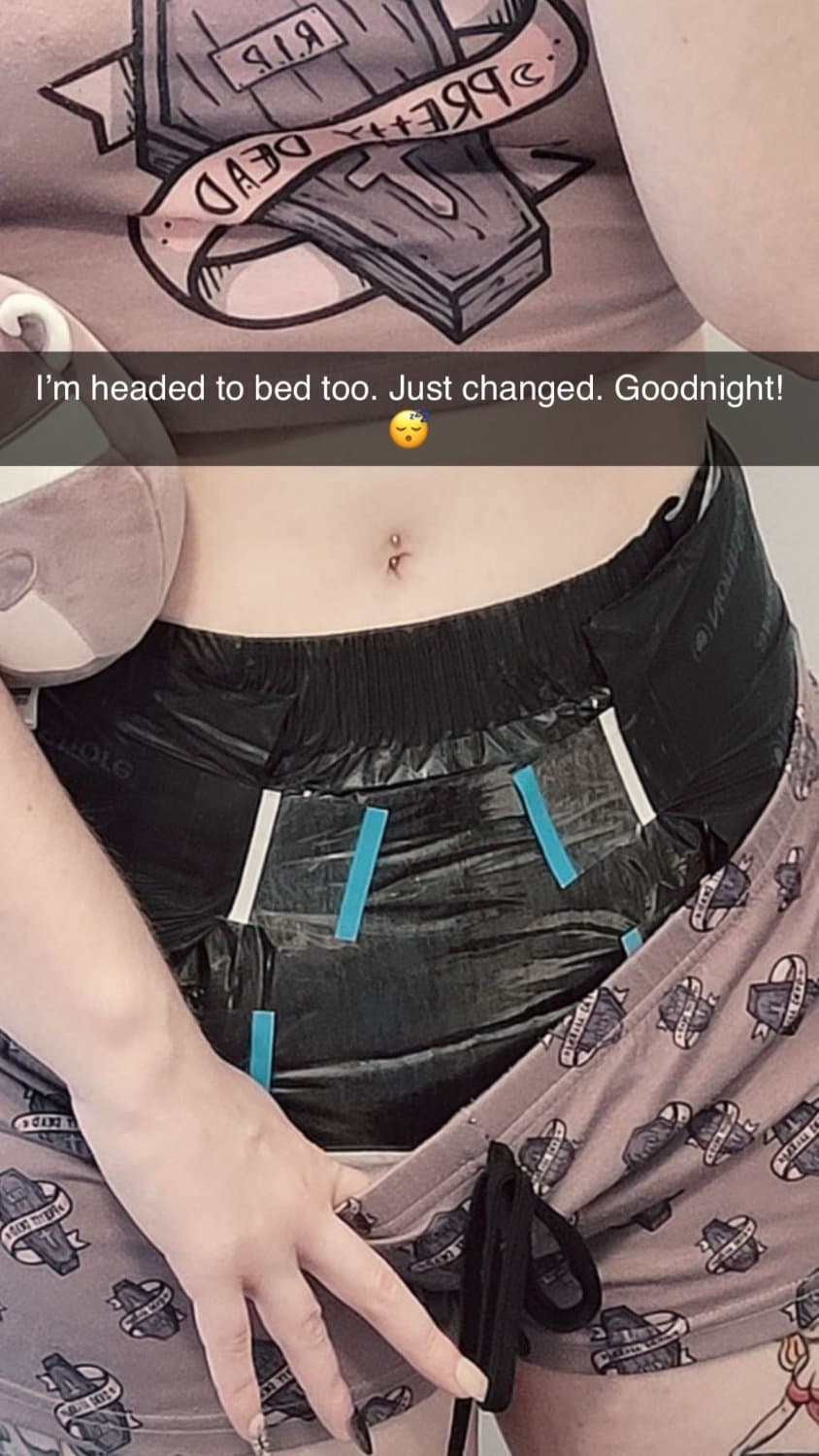 Click to view full size Shy emo girl secretly wears diapers