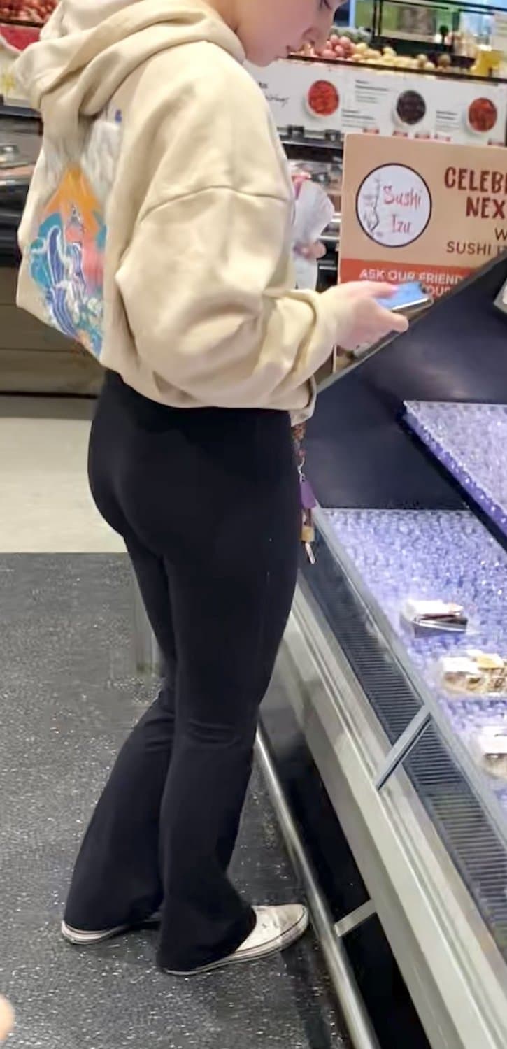 Perfect ass in black tight pants