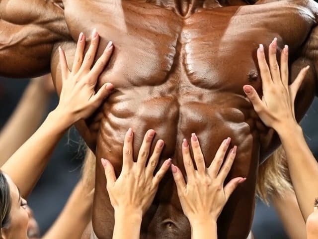 Click to view full size The naked bodybuilding show now is turning to a wild lesbian muscle orgy