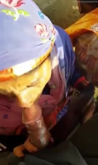 Granny sucks off Door dash Dude for free delivery