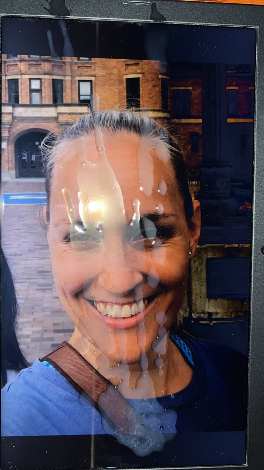 Click to view full size IRL Blonde blasted with cum. Punished with AI