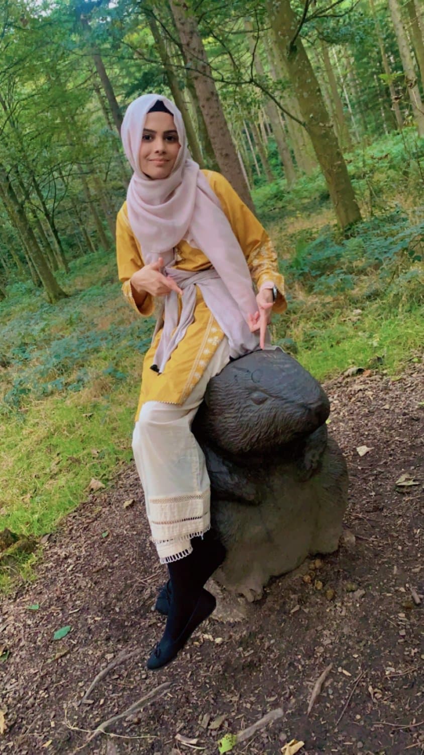 Hijabi in black knee socks