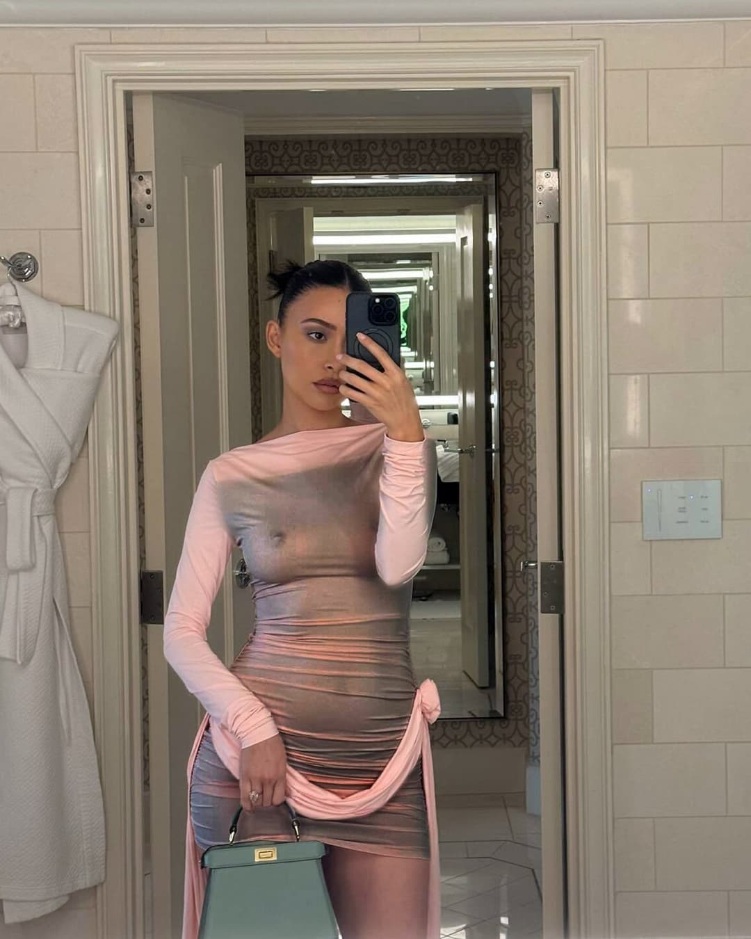 Christian Serratos in a See Through dress