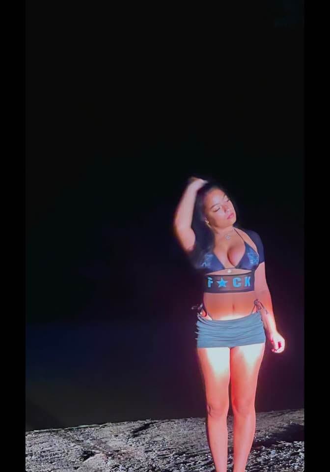 Sedy biracial college teen Monica