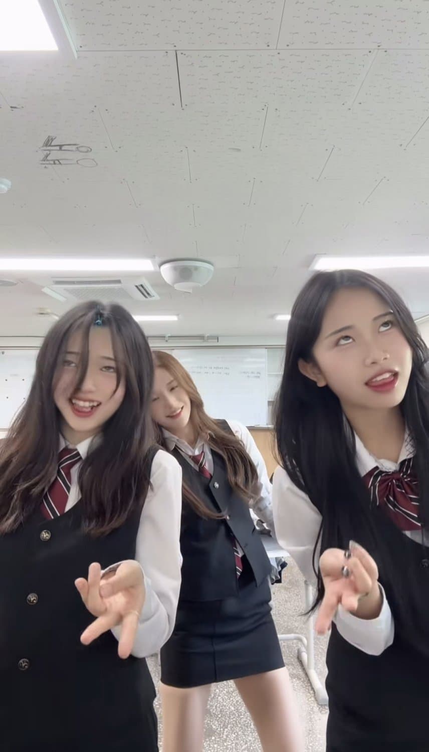 Fun korean student girl