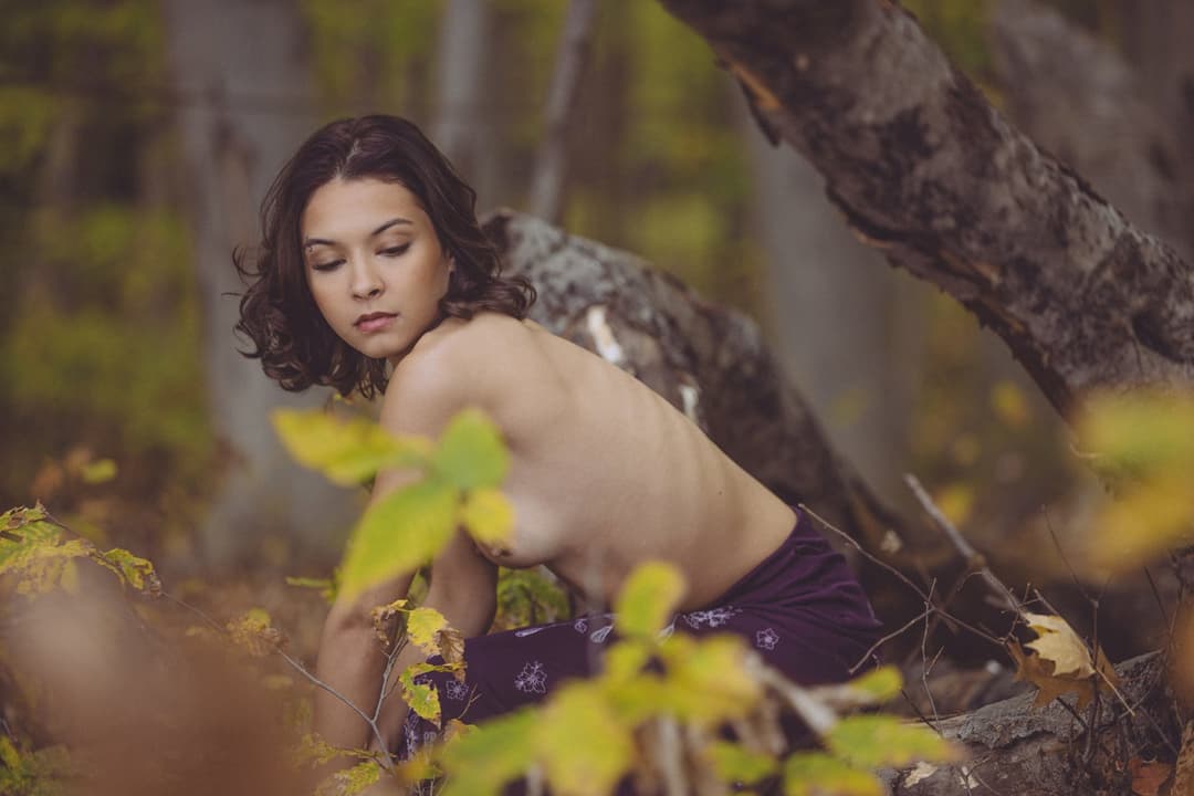 Sabrina Haze a.k.a. Chiyuki Haze from Michigan naked in the woods