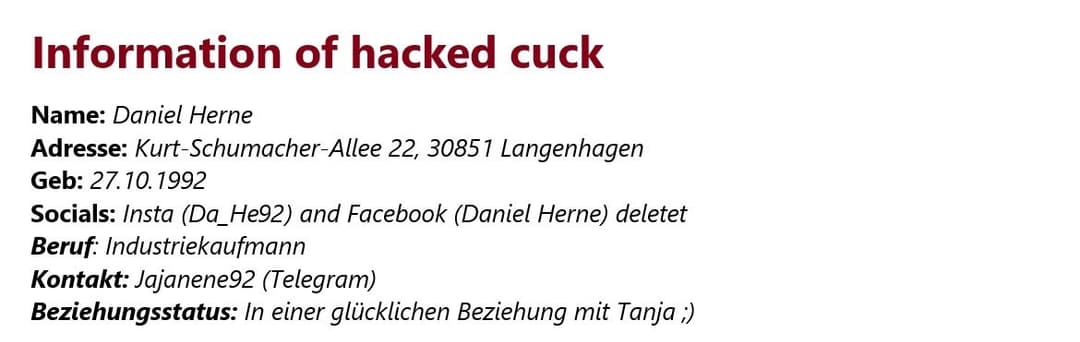 German Student Tanja (Complete Destruction) with hacked Nudes and full information