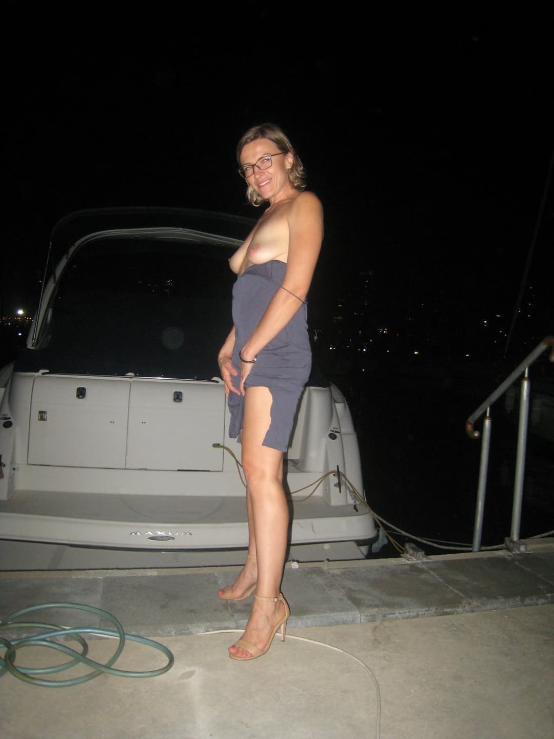 Boss with Friend Fucked Irina Slut Wife on a Boat